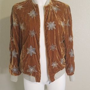 Velvet bomber style jacket